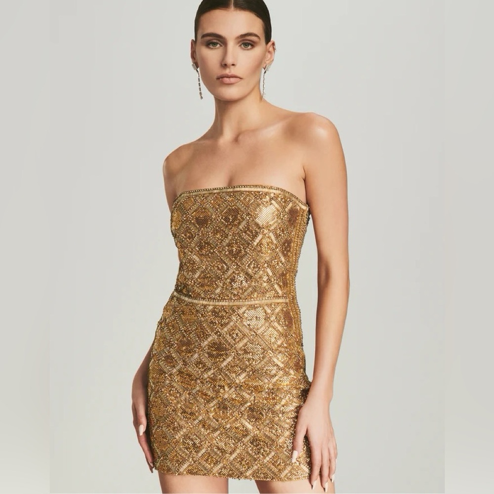 Retrofete  Strapless Sequin Dress